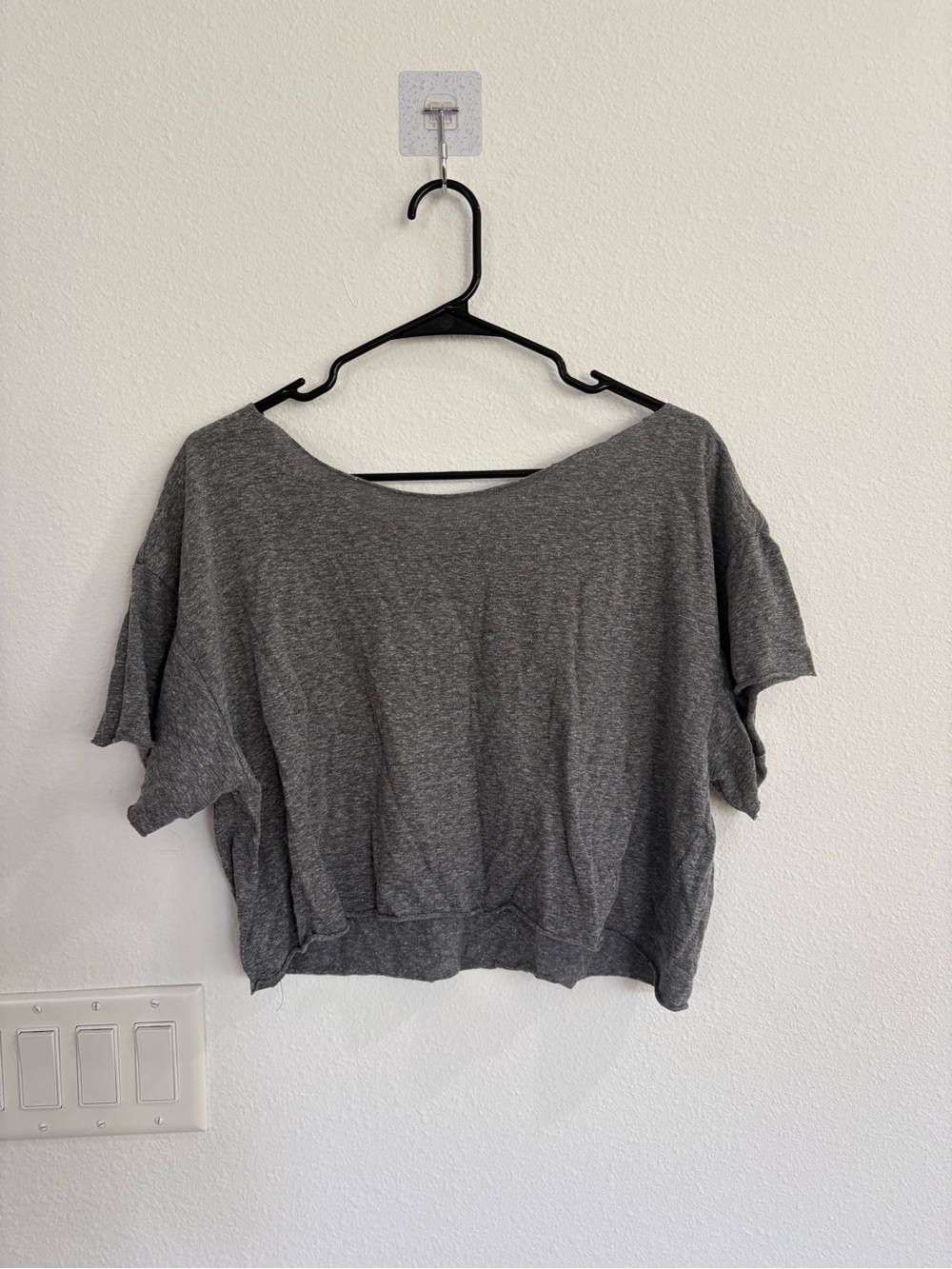 Off The Shoulder Grey Crop Top